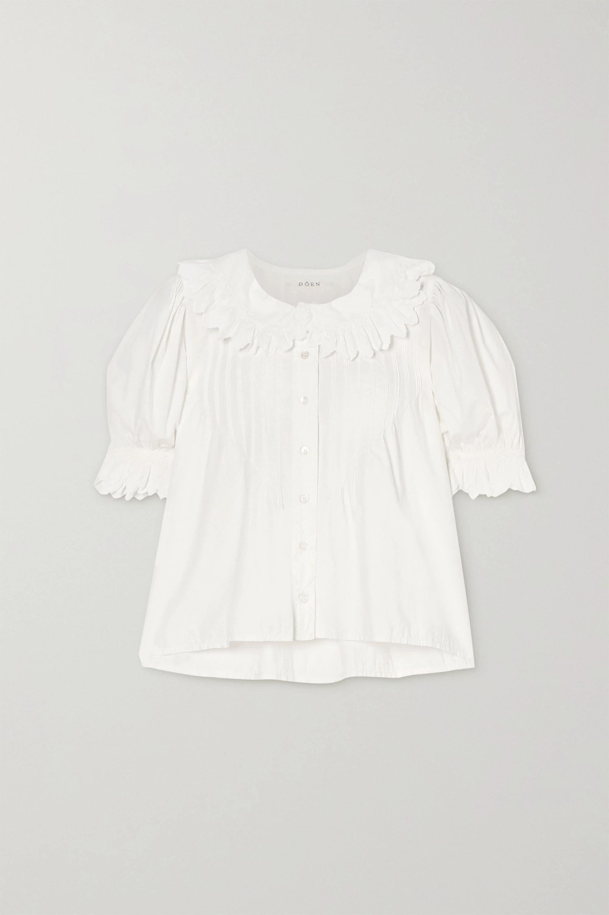 Rune scalloped embroidered cotton-poplin blouse | NET-A-PORTER (US)