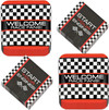 Click for more info about Race Car Party Checkered Racing Print Paper Dinner Plates and Lunch Napkins (Serves 16)