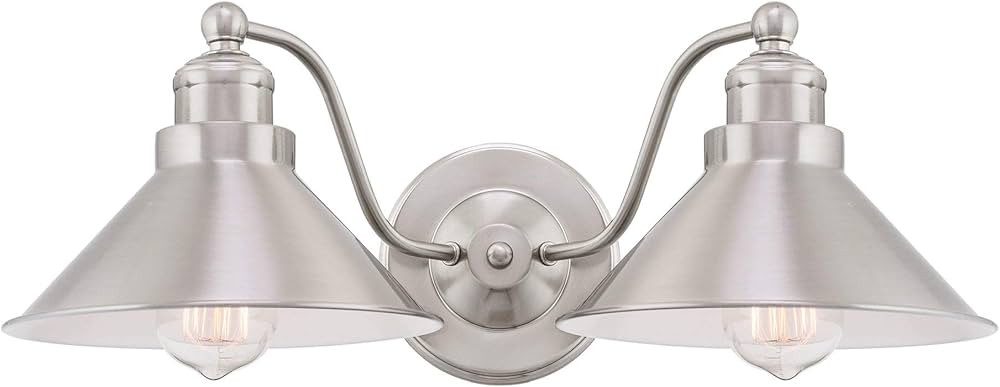Kira Home Welton 19" Modern Industrial 2-Light Wall Sconce, Brushed Nickel Finish | Amazon (US)