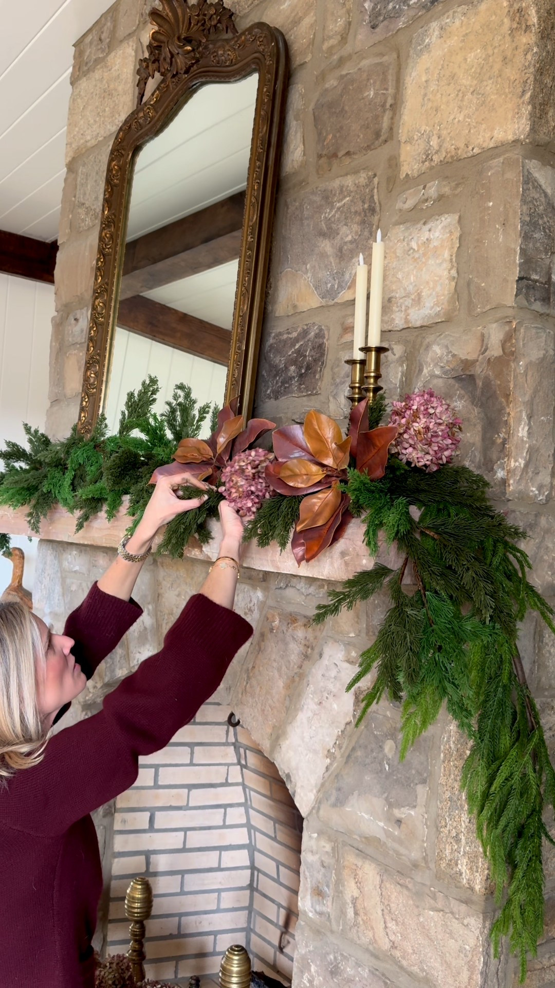 fall inspired mantle. everything I used plus the berries that I will switch out for Christmas season. hydrangeas were dried from my garden. 

#LTKOver40 #LTKSeasonal #LTKHome