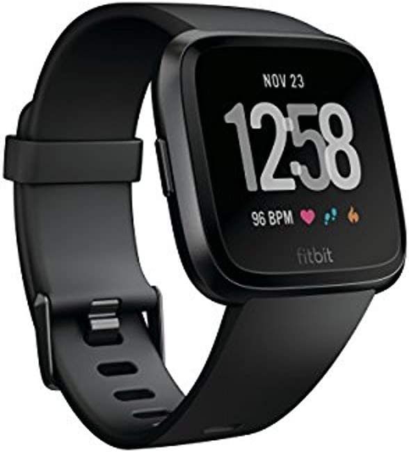 Fitbit Versa Smart Watch, Black/Black Aluminium, One Size (S & L Bands Included) | Amazon (US)