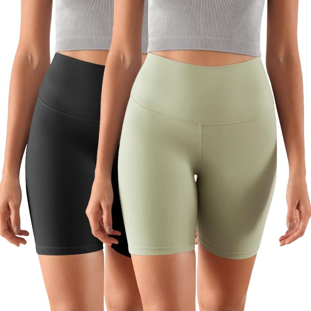 ODODOS ODCLOUD 2-Pack Lounge Yoga Shorts for Women- 4" / 6" / 8" /10" High Waist Buttery Soft Bik... | Amazon (US)