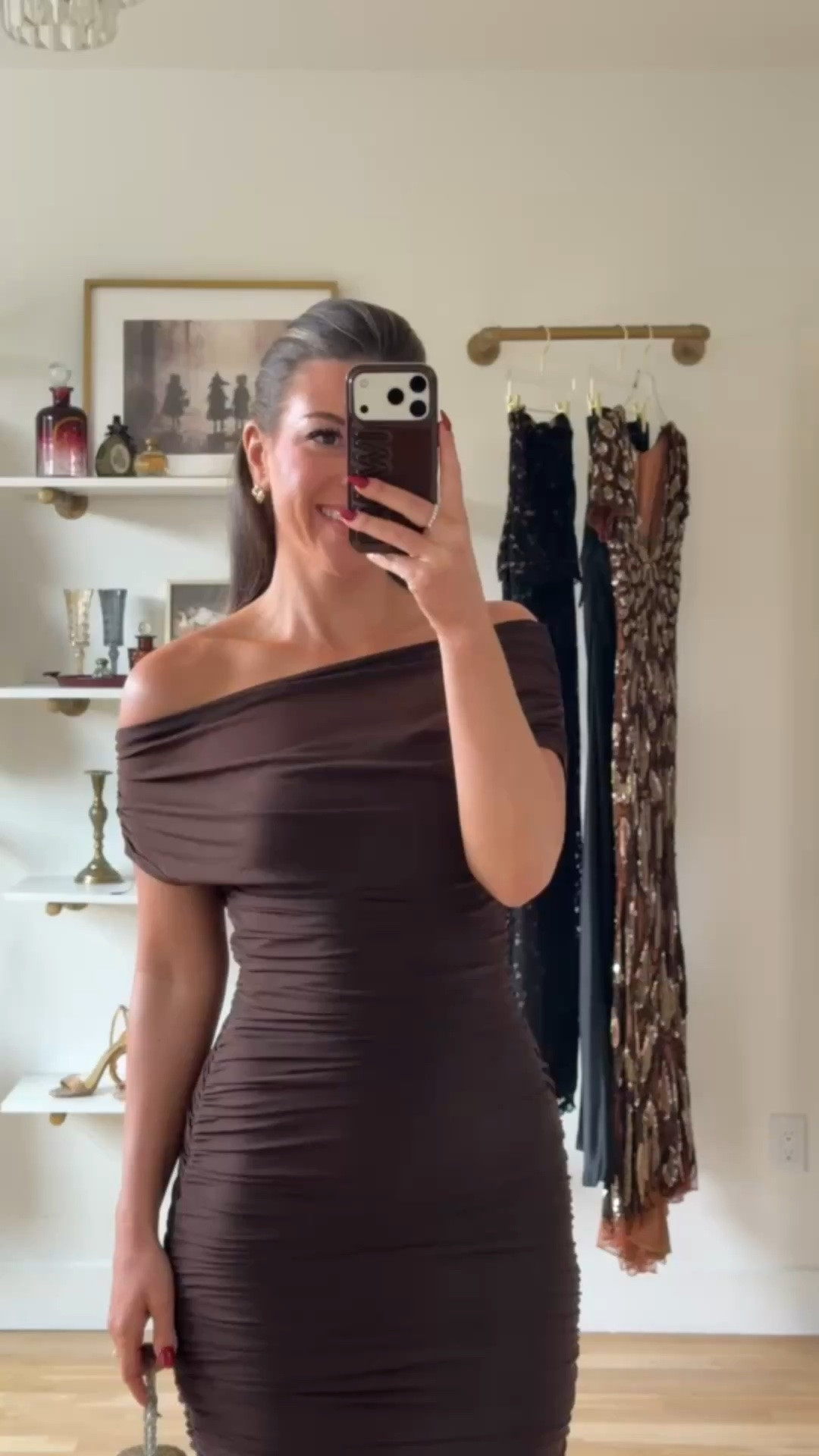 brown ruched off-the-shoulder mesh maxi 
vici fall and winter wedding guest and special occasion dress ✨

codes -
Vici: Emerson35

In 5’4” and wearing my usual smalls 

fall event, fall wedding guest dresses, cocktail dresses, semi-formal dresses, black tie wedding guest dresses, destination wedding guest dresses, garden party dresses, wedding guest outfit ideas

#LTKgrwm #LTKSeasonal #LTKootd