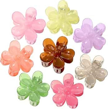 Flower Hair Clips 8PCS, Large Claw Clips for Women Girls Thick Thin Hair, Strong Hold Non slip Bi... | Amazon (US)