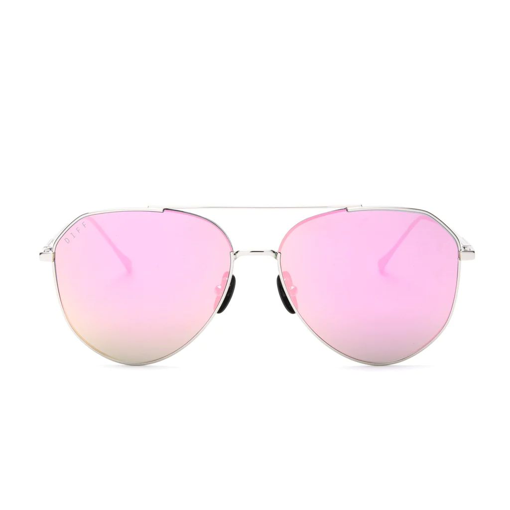 DASH - SILVER + PINK MIRROR + POLARIZED SUNGLASSES | DIFF Eyewear