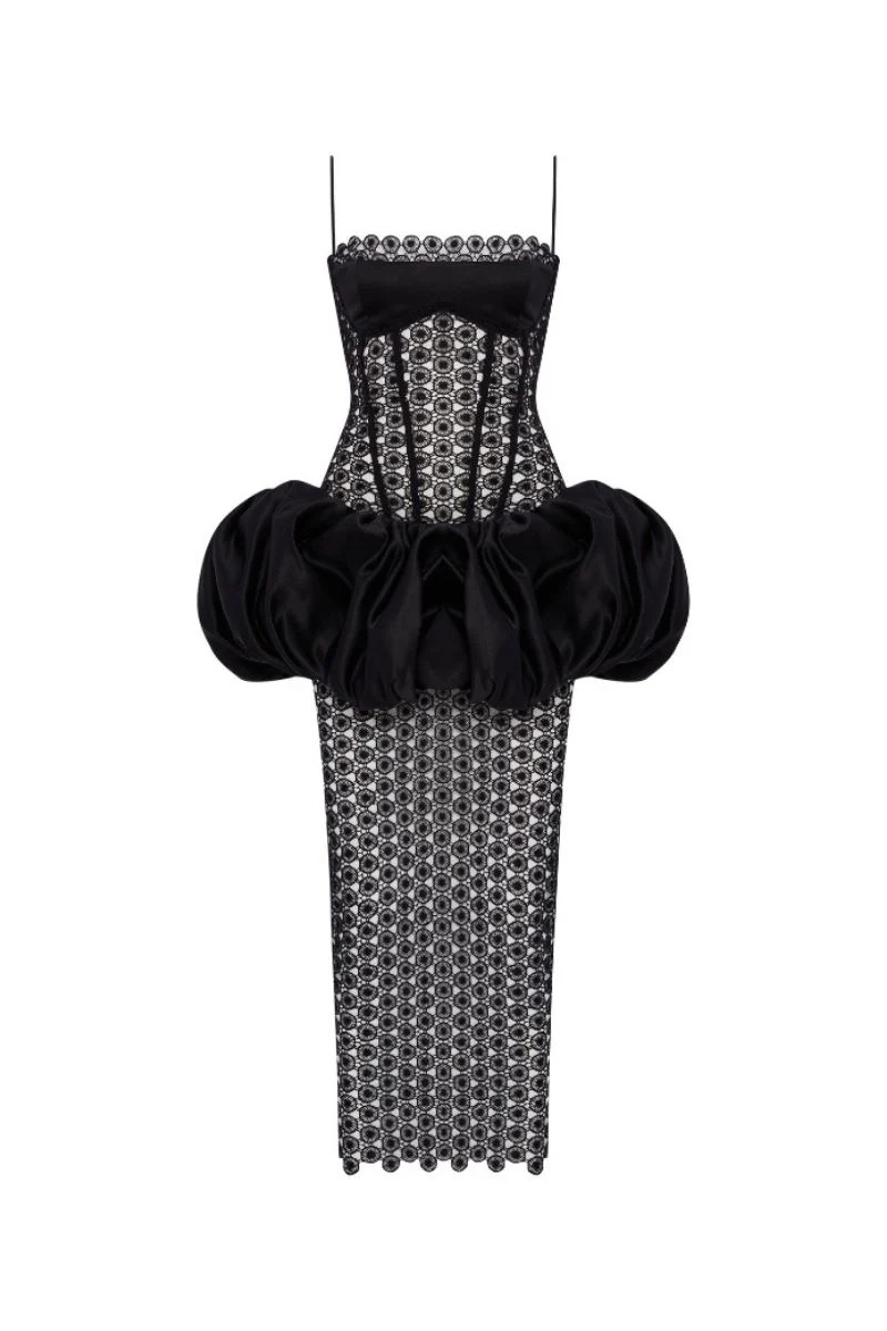 BRODERIE DRESS IN BLACK | Zeynep Tosun | CULT MIA | CULT MIA UK LTD