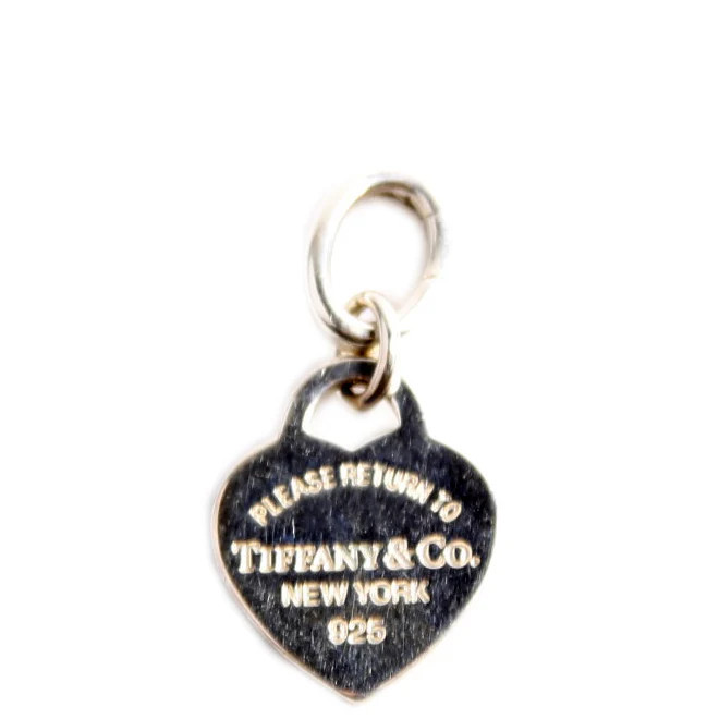 Return To Tiffany Heart Tag Charm Enamel/925 Teal | Keeks Designer Handbags