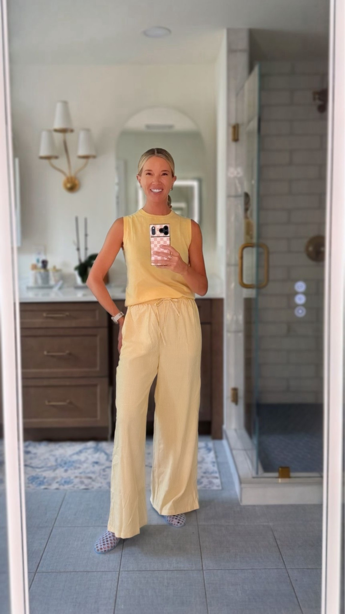 My new summer uniform trending with: ✔️butter yellow
✔️jelly sandals
✔️linen
✔️silk cashmere

#LTKgrwm #LTKootd #LTKOver40
