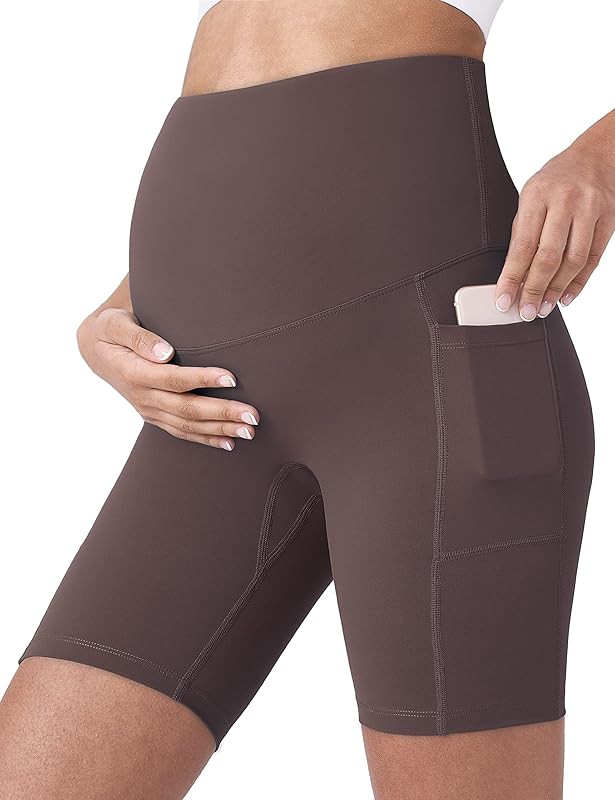 POSHDIVAH Women's Maternity Yoga Shorts Over The Belly Bump Summer Workout Running Active Short P... | Amazon (US)