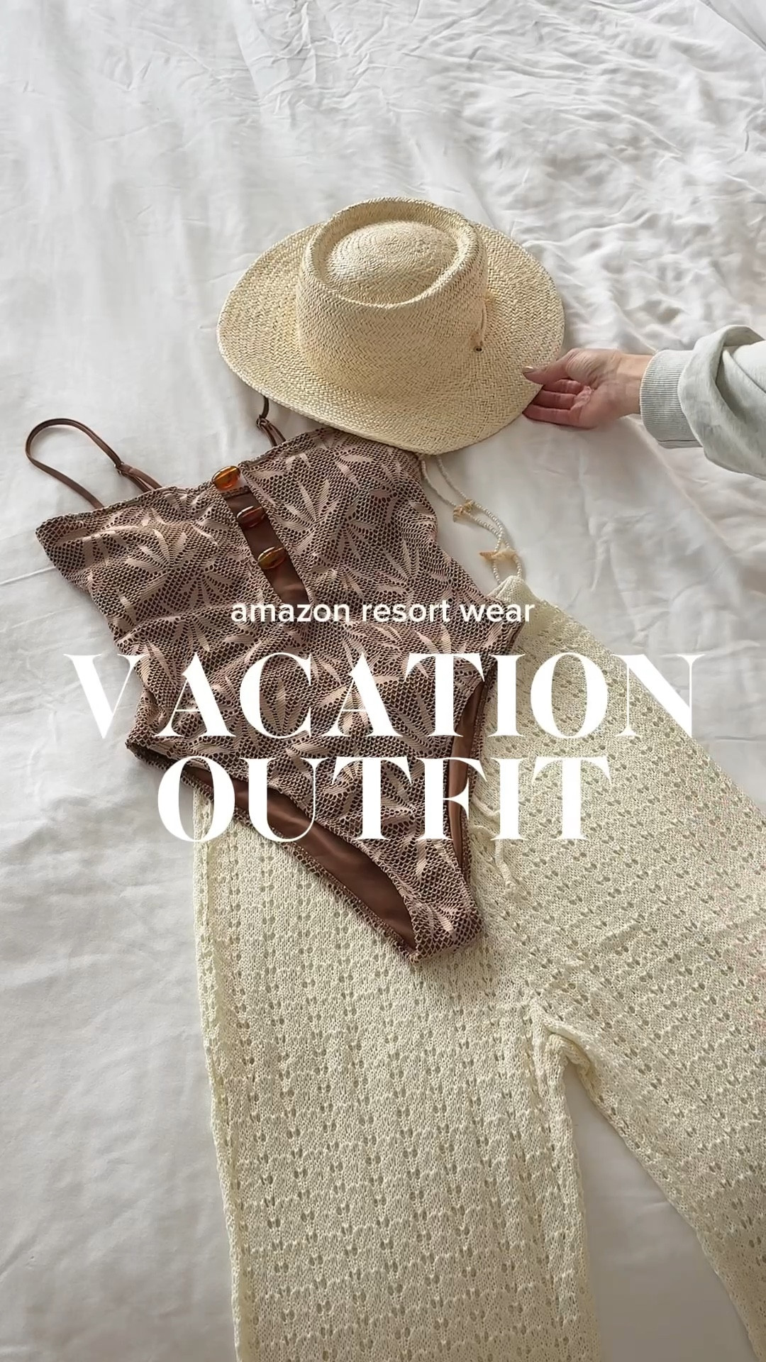 Vacation outfit from @amazon 🌊

One piece swimsuit, swimsuit coverup, Amazon swimsuit, mom swimsuit, sun hat, resort wear @amazonfashion

#LTKSeasonal #LTKTravel #LTKootd