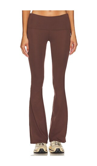 LoungeWell Light Hawley Foldover Pant in Espresso Brown | Revolve Clothing (Global)