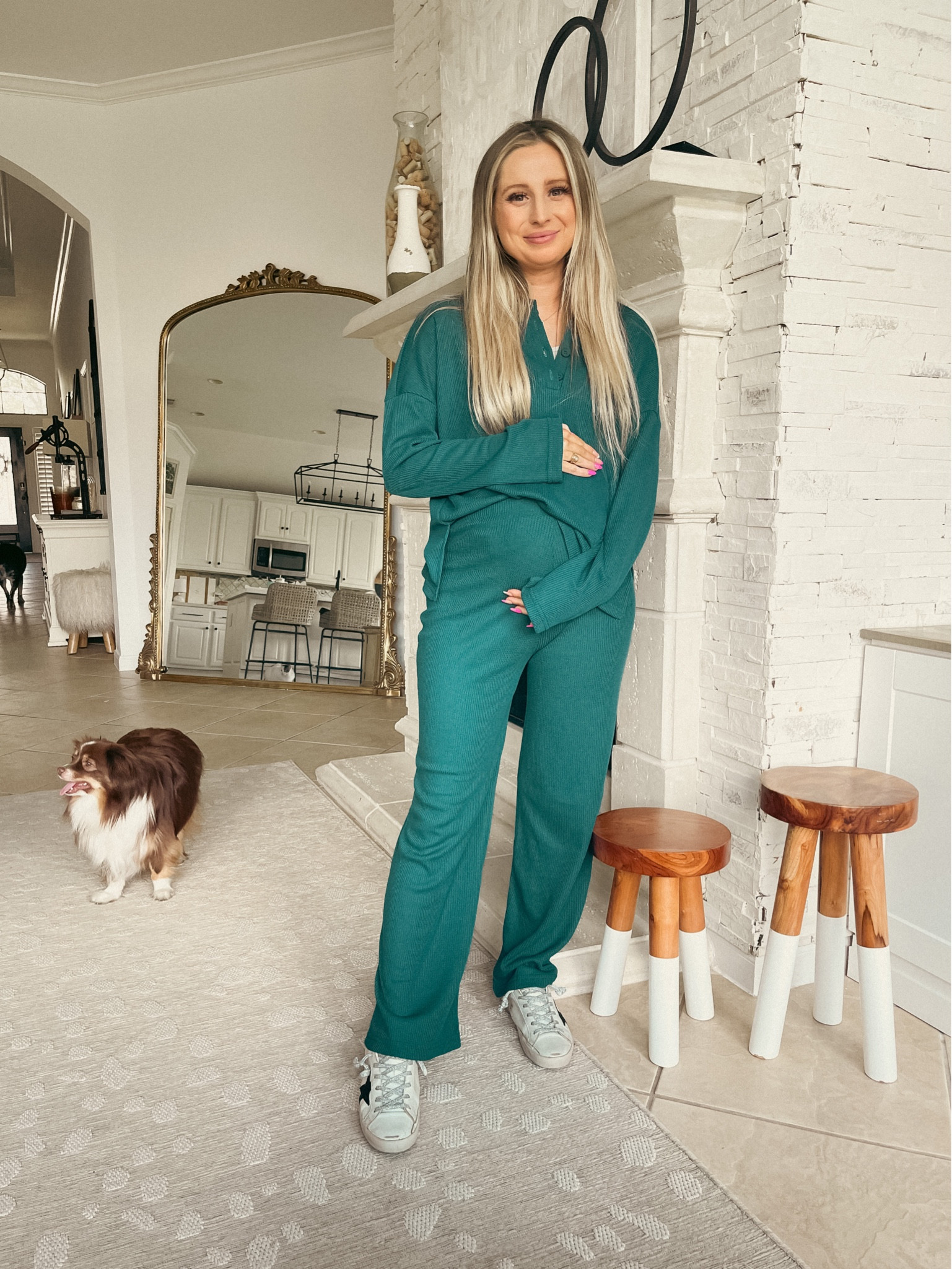 Matching set similar to the free people set but lighter! Use code nicole155 to save 15% 

Shein matching set. Matching set. Shein set. Bump style. Style the bump. Maternity style. Maternity look 

#LTKFind #LTKstyletip #LTKbump