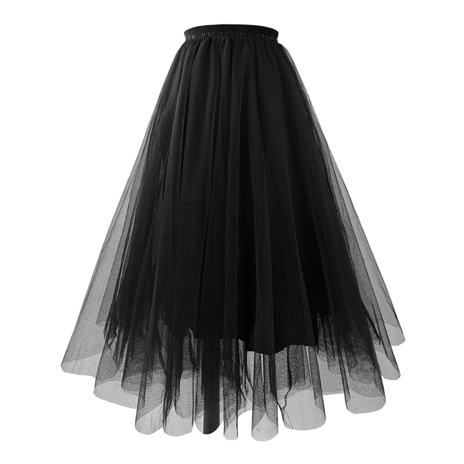 Tulle Skirts for Women Below Knee Length Layered Cocktail Prom Midi Skirts Casual Beach Elastic W... | Walmart (CA)