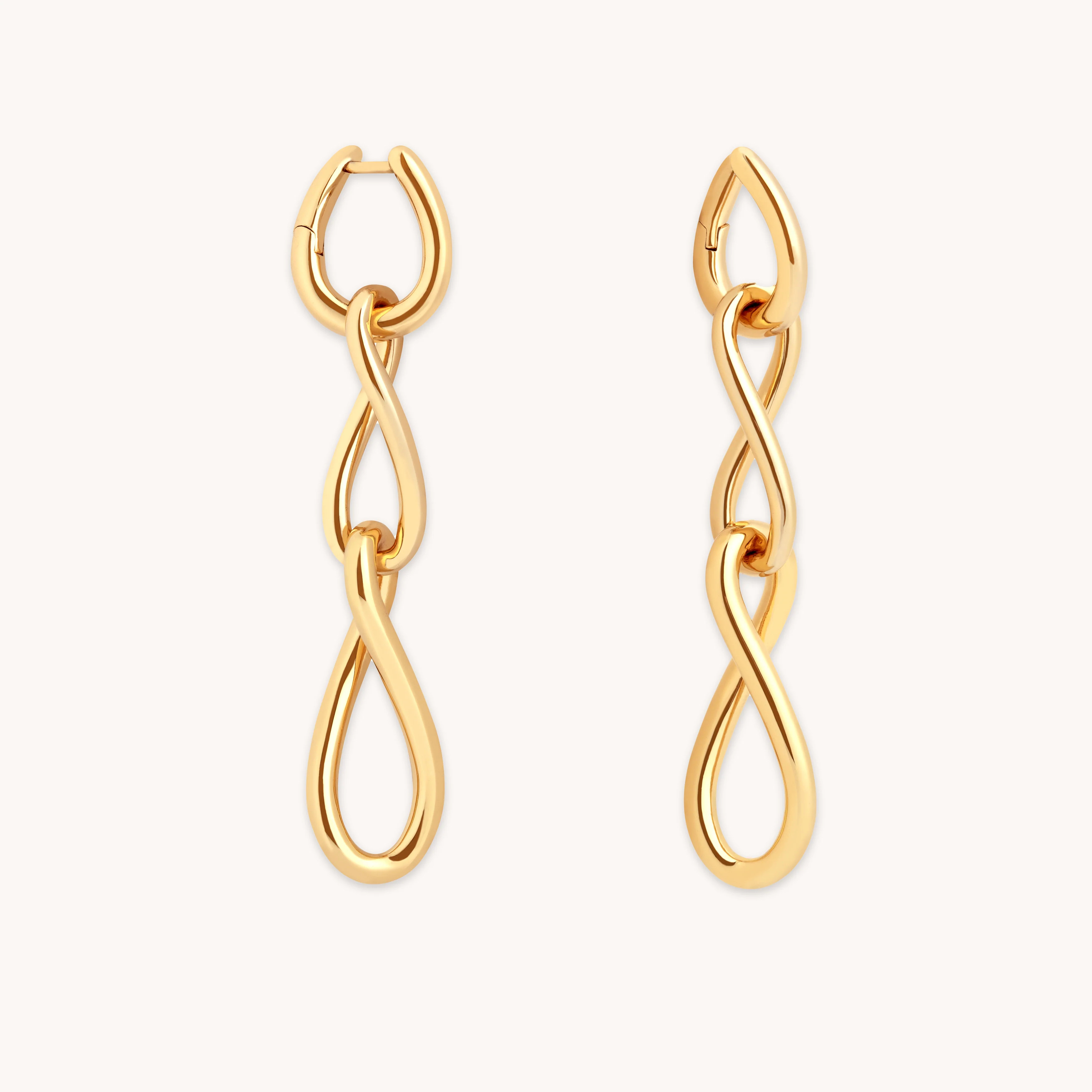 Infinite Drop Stud Earrings in Gold | Astrid & Miyu UK
