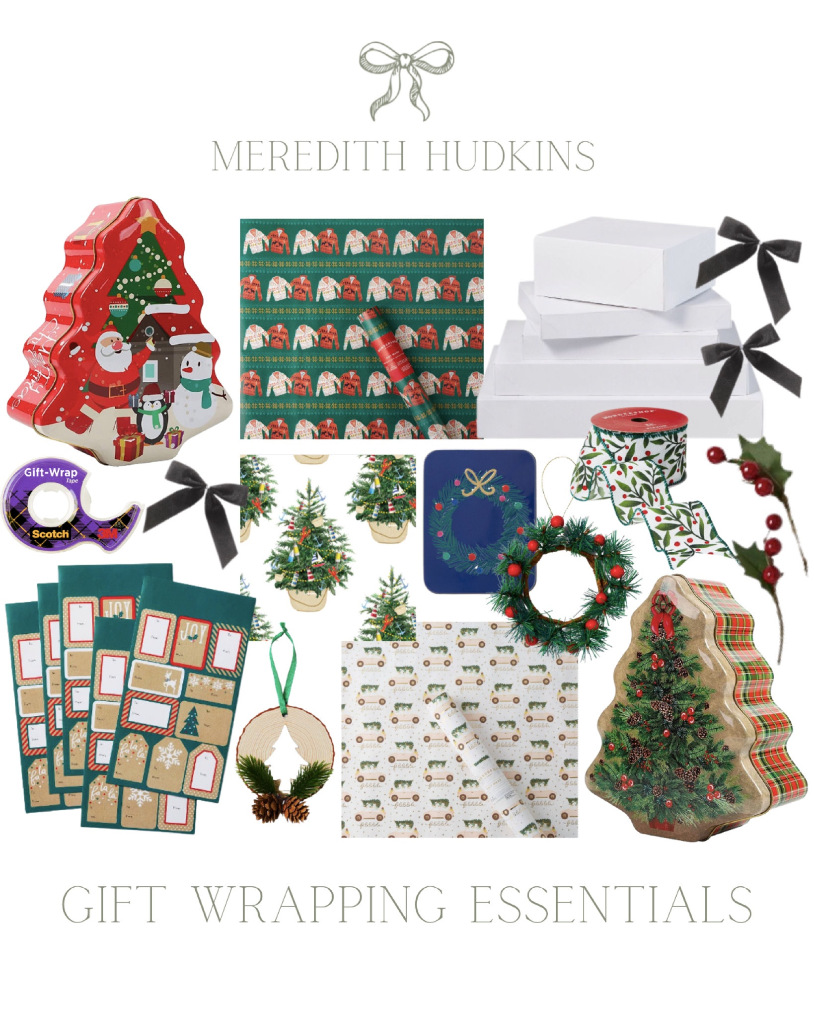Christmas essentials, holiday essentials, preppy, closet, timeless, wrapping paper, gift wrap, velvet ribbon, target, rifle paper company, gift tags, Etsy, Christmas tree, velvet bow, cookie tin, Target, Amazon, tape, gift box, Christmas ribbon, stocking stuffer 

#LTKHoliday #LTKunder50 #LTKSeasonal