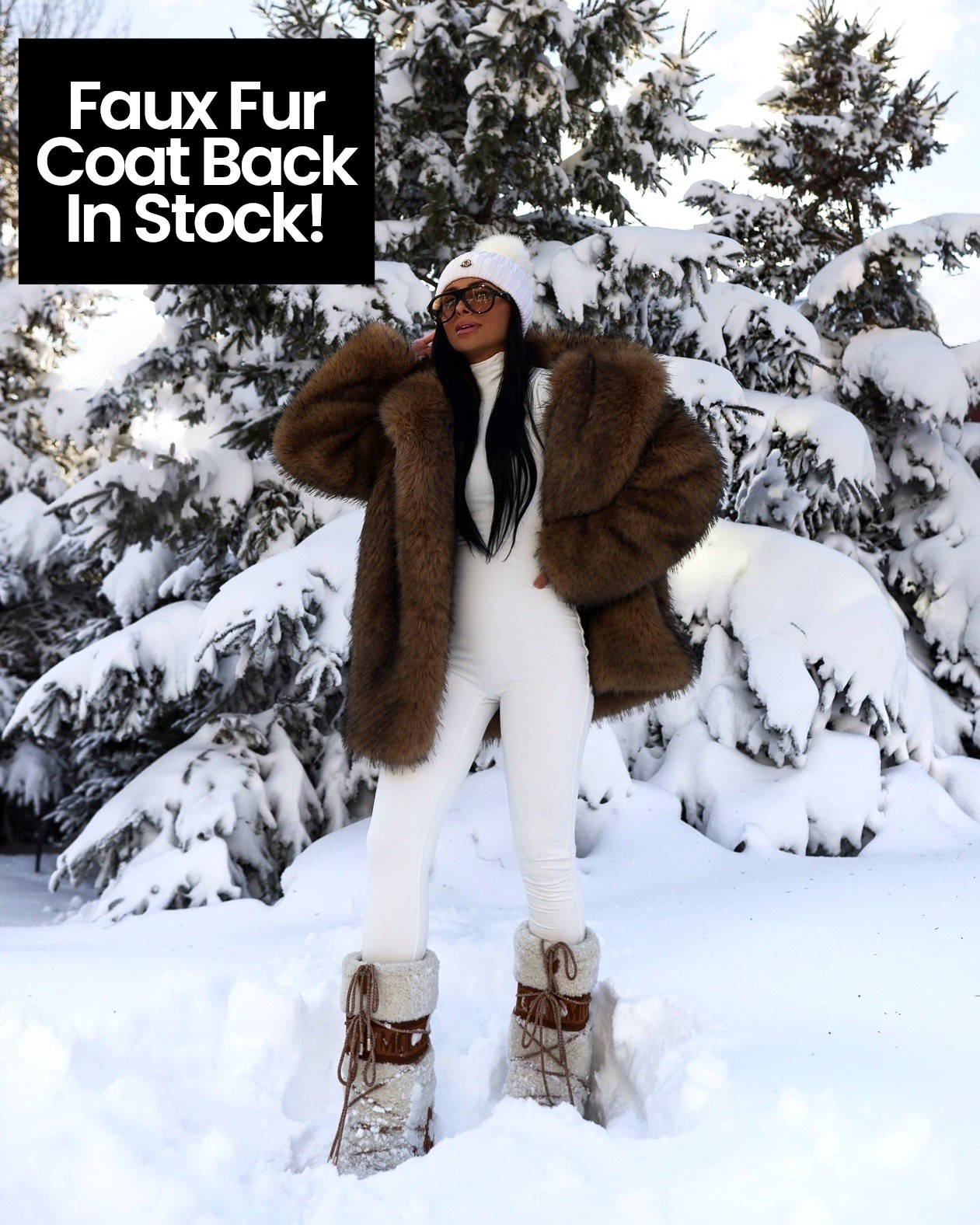 Winter ski outfit 
Revolve faux fur coat back in stock
Naked wardrobe jumpsuit
Moon boots shearling boots 

#LTKSeasonal #LTKTravel #LTKootd