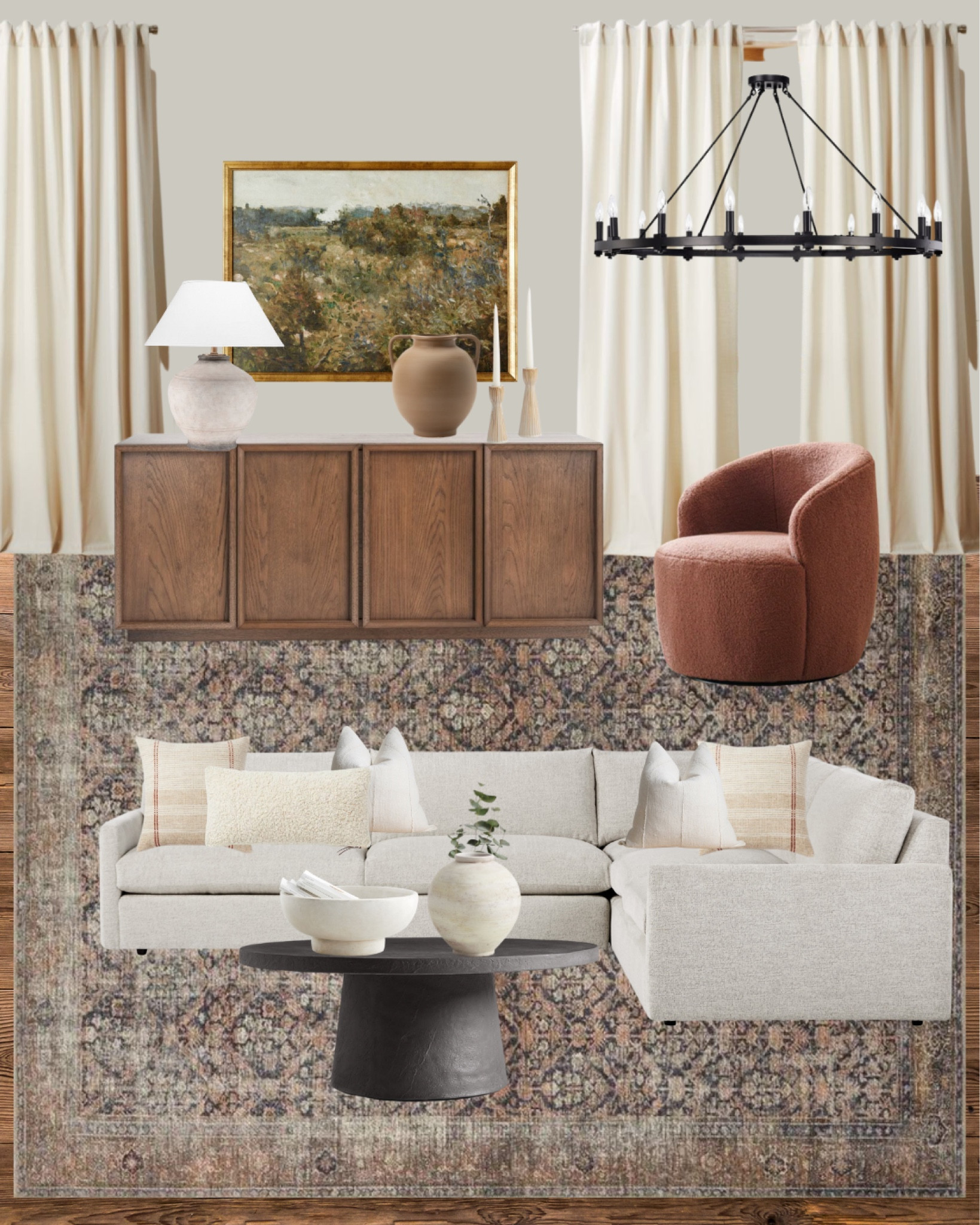 Amber Lewis rug cozy living room decor earthy living room sectional sofa media cabinet family room traditional family room traditional home décor traditional living room 

#LTKhome #LTKfamily #LTKunder50