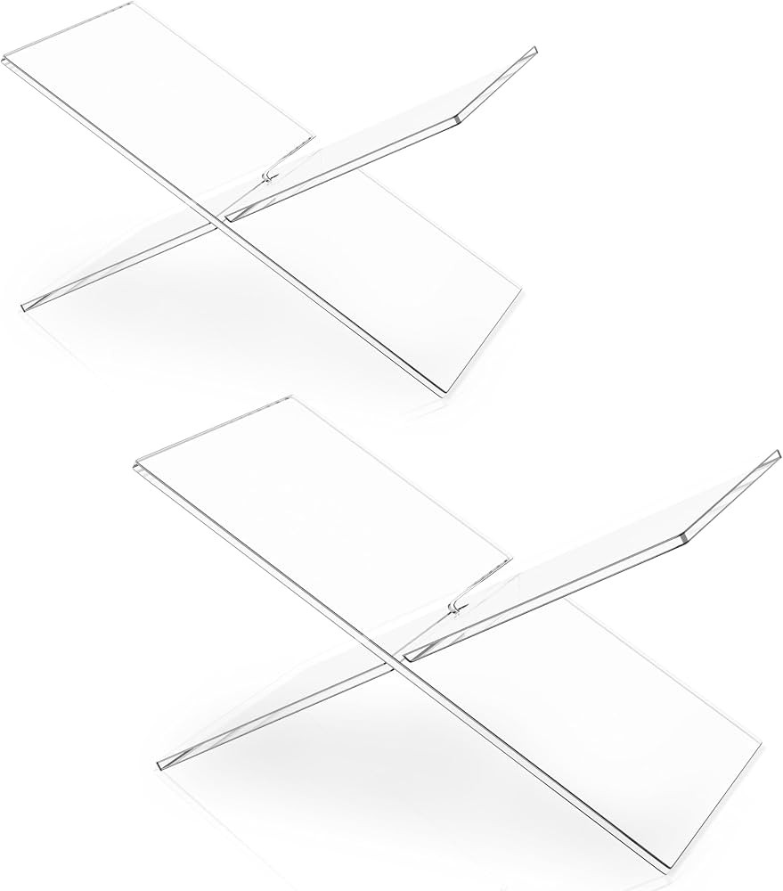 Laurensory 2 Sets of Acrylic Book Stand for Display, Acrylic Book Holder Display Reading Stand, C... | Amazon (US)