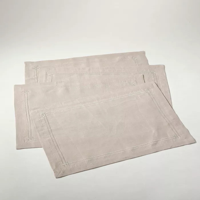 Set of 4 Embroidered Design Placemat Natural - Saro Lifestyle | Target