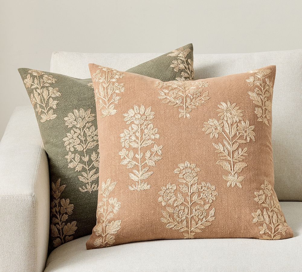 Gillian Embroidered Pillow | Pottery Barn (US)