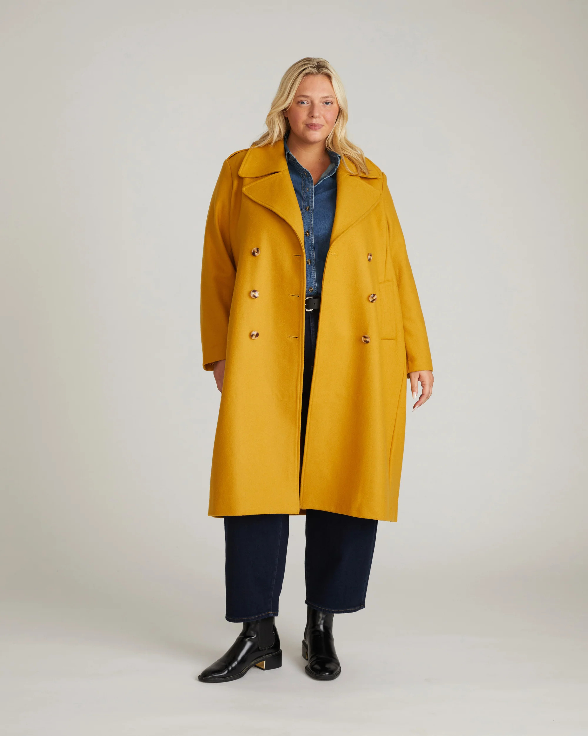 Callaghan Wool Coat - Mustard | Universal Standard