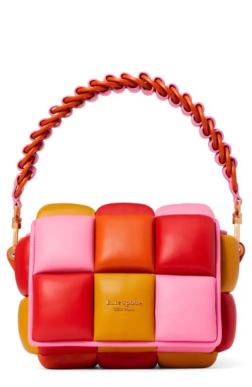 kate spade new york boxxy smooth leather large crossbody bag in Fiery Orange Multi at Nordstrom | Nordstrom
