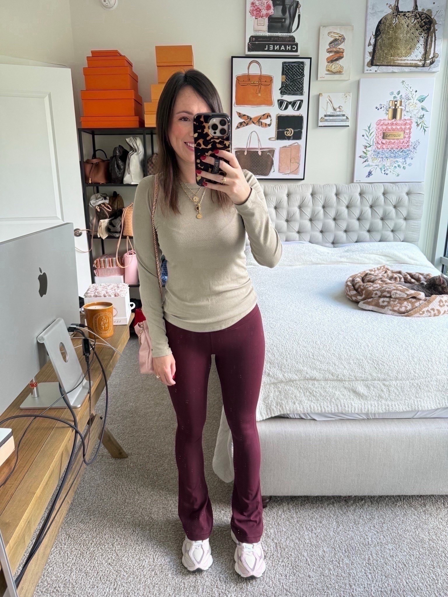 Lululemon hold tight tee in sheer oak (6) with align flares in garnet (4)




#LTKootd #LTKSeasonal #LTKFindsUnder100