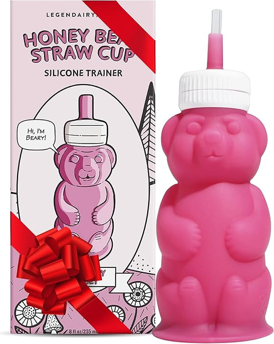 Legendairy Milk Honey Bear Straw Cup Silicone for Babies (Pink), 8 oz. Dishwasher Safe, Food Grad... | Amazon (US)