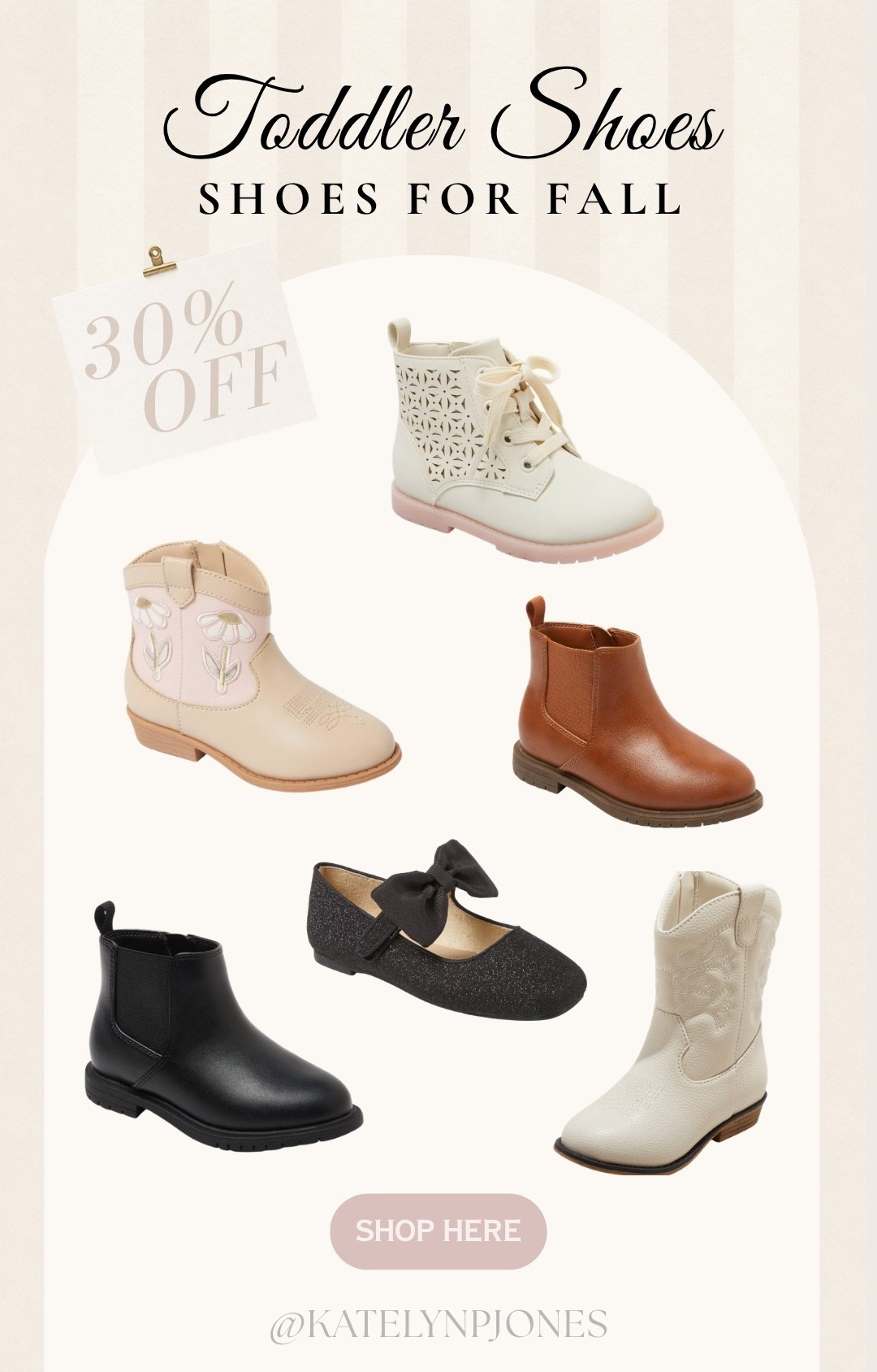 Target just dropped the cutest toddler shoes for fall, and they’re 30% OFF right now! 🤎

I rounded up my favorite styles- from everyday boots to little cowgirl boots that are too cute to pass up. These always sell out quickly, so if you’ve been shopping for fall, now is the time!

Target toddler shoes • toddler fall shoes • girls fall outfits • toddler boots • Target finds • affordable kids fashion • fall style • mom finds • toddler fashion

#LTKKids #LTKBaby #LTKSaleAlert