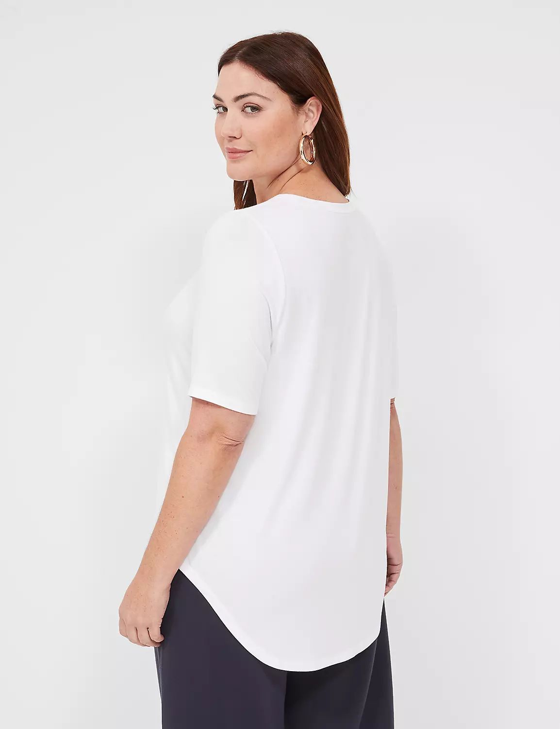 Curved-Hem Perfect Sleeve Tee | LaneBryant | Lane Bryant (US)