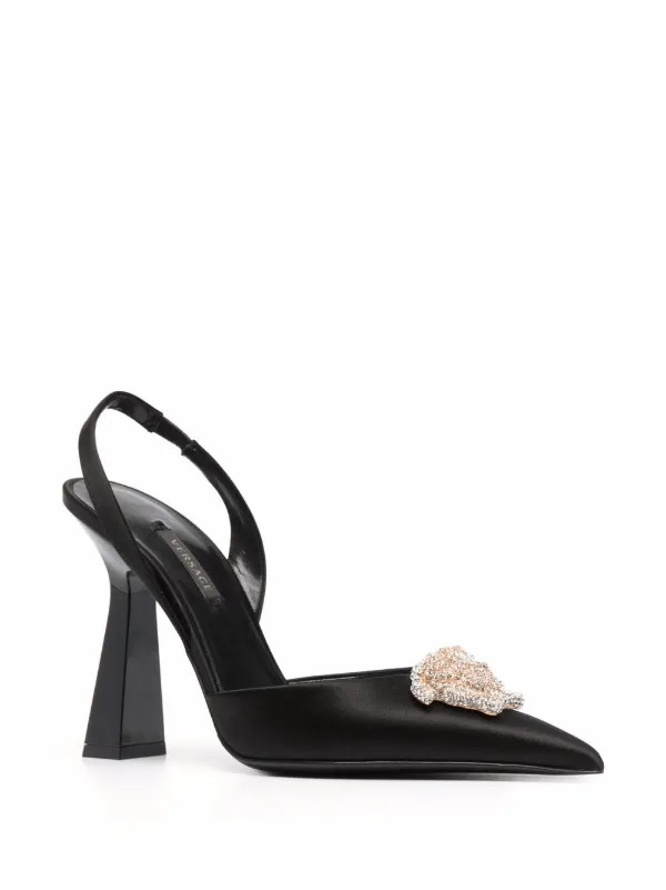 La Medusa 105mm crystal-embellished slingback pumps | Farfetch Global