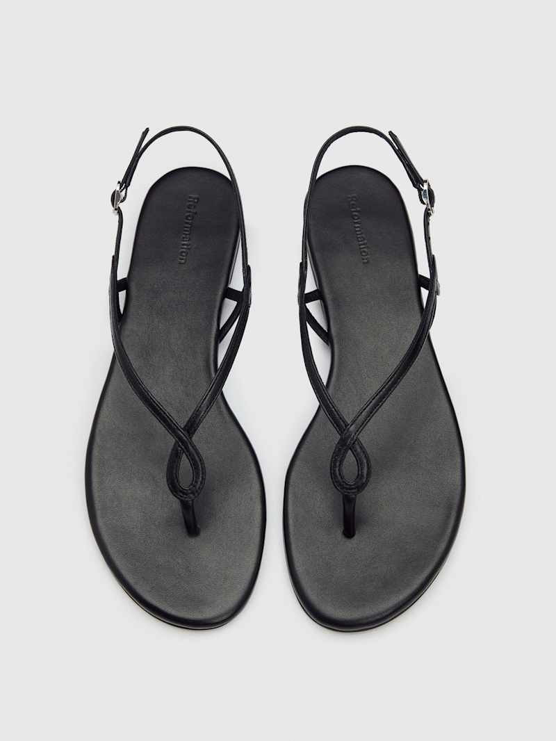Reformation Luna Flat Sandal Blue 9 | Reformation (Global)