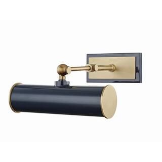 Holly 1-Light Aged Brass/Navy Picture Light | The Home Depot