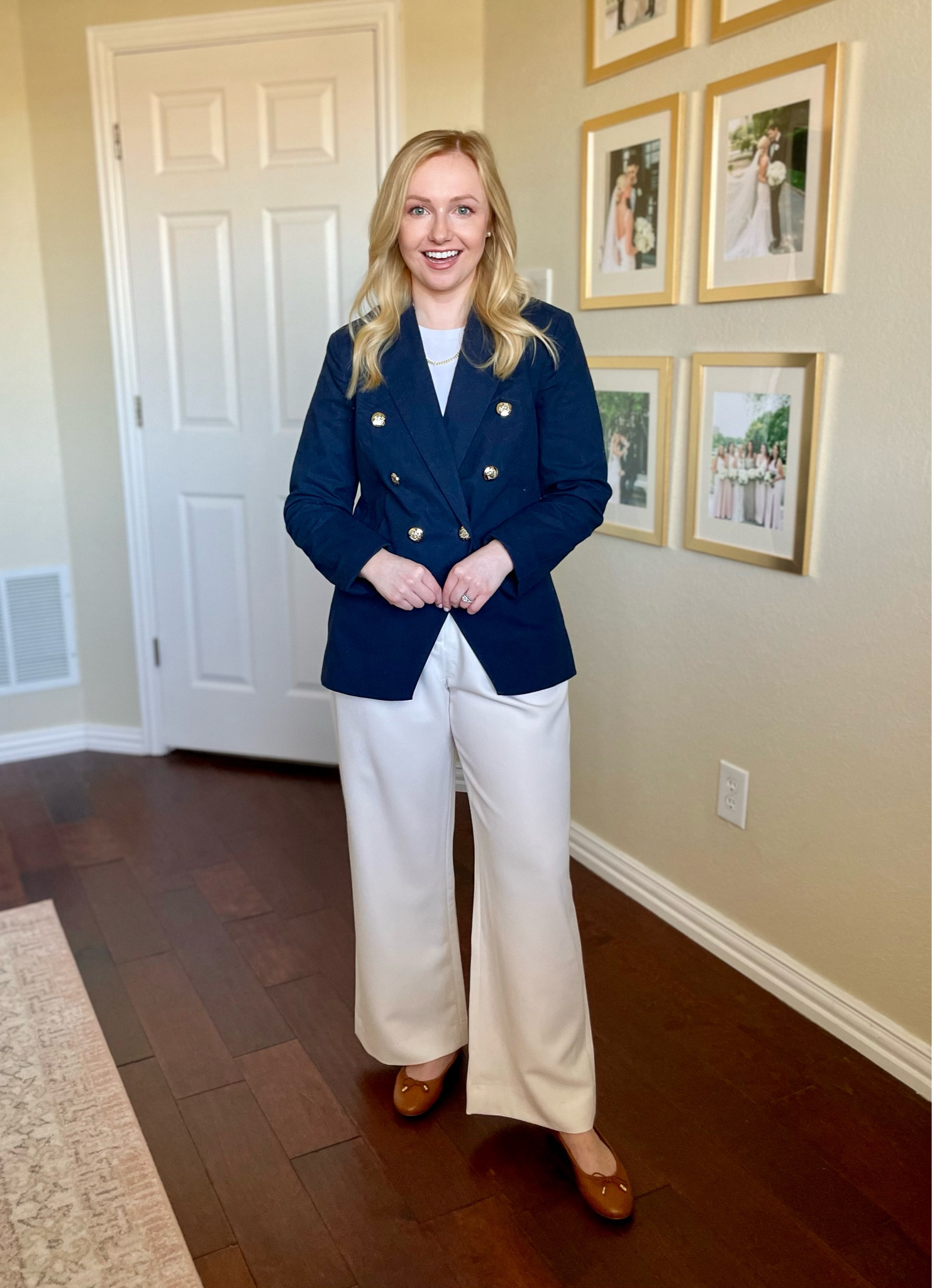 Wearing an XS in blazer, it is slightly big on me! | navy blazer, spring blazer, workwear, workwear outfit, walmart fashion 

#LTKfindsunder50 #LTKworkwear #LTKSeasonal