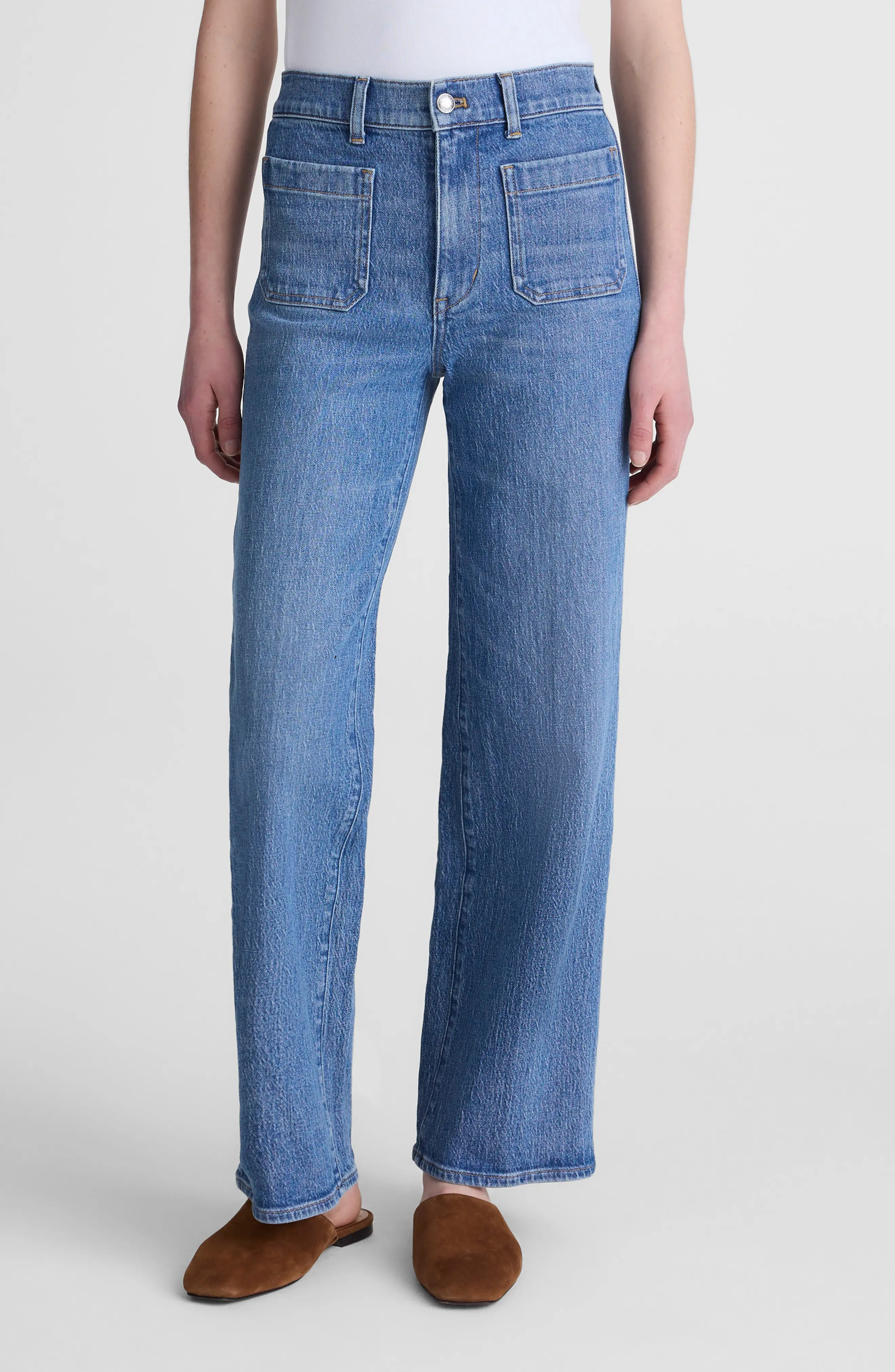 Madewell Emmy Wide-Leg Jeans in Driftwater Wash at Nordstrom, Size 27 | Nordstrom