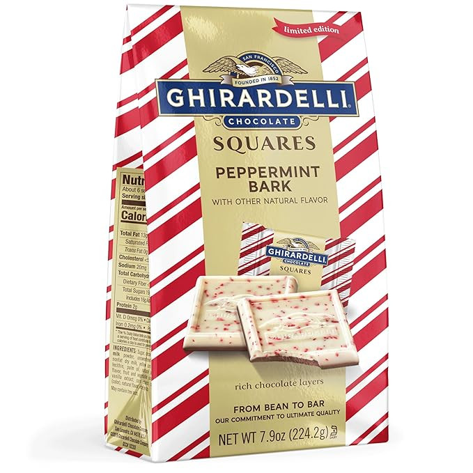 GHIRARDELLI Peppermint Bark Chocolate Squares, 7.9 OZ Bag | Amazon (US)