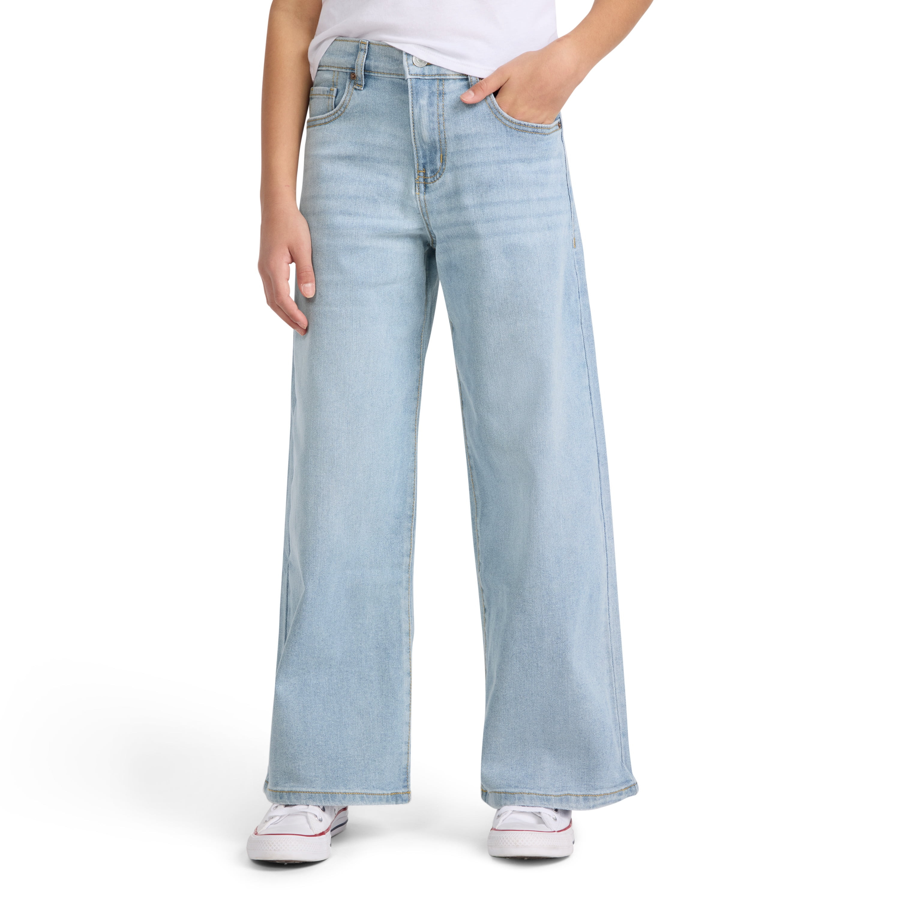 Levi Strauss Signature Girls' Baggy Straight Leg Jeans, Sizes 2T-18 | Walmart (US)
