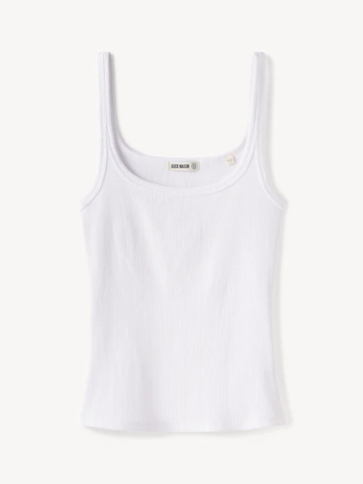White Surplus Rib Scoop Neck Tank - Buck Mason- Modern American Classics | Buck Mason