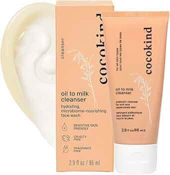 Cocokind Oil to Milk Face Wash, Oil Based Cleanser and Oil Makeup Remover - Cleansing Oil, Cleans... | Amazon (US)