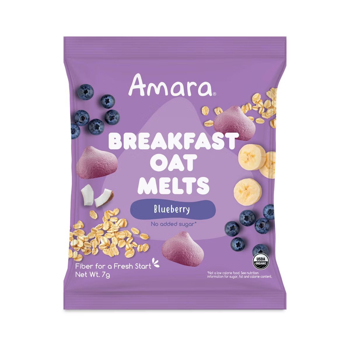 Amara Organic Breakfast Oat Melts Blueberry Baby Snack - 7g | Target