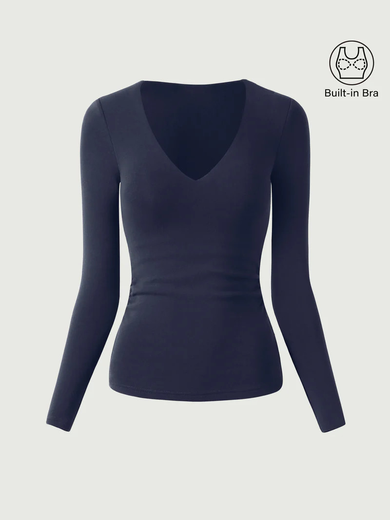 V-Neck Ruched Sides Brami Top | OGLmove