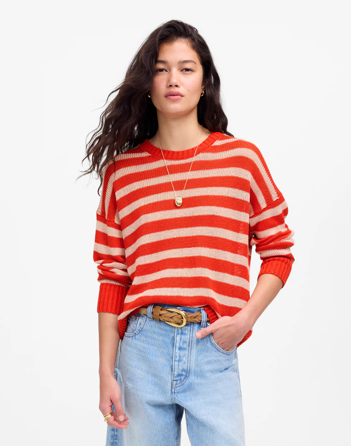 Linen Drop-Shoulder Sweater | Madewell