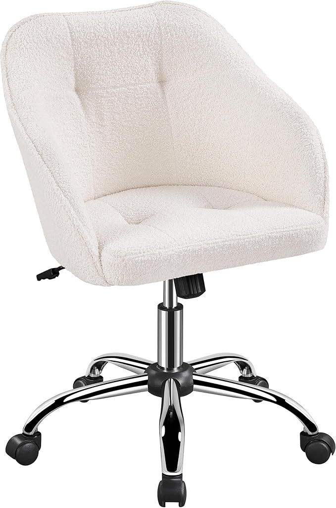 Yateetech Boucle Office Chair Swivel Desk Chair Vanity Chair Ergonomic Computer Chair Soft Height... | Amazon (UK)