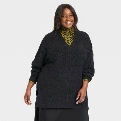Women's Plus Size V-Neck Tunic Pullover Sweater - Ava & Viv™ | Target