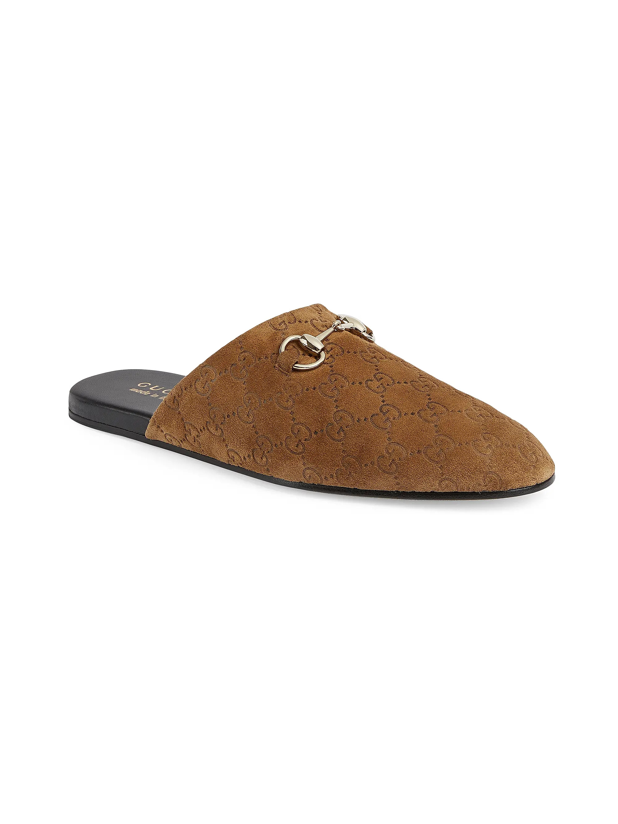 Gucci Lucy Logo Suede Mule Loafers | Saks Fifth Avenue | Saks Fifth Avenue