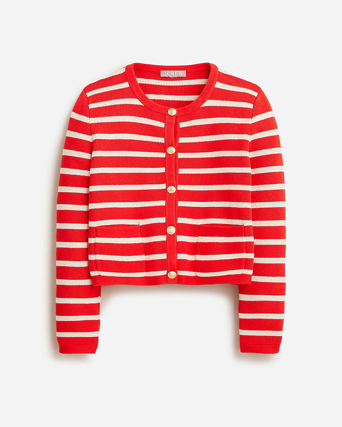 Emilie patch-pocket sweater lady jacket in stripe | J. Crew US