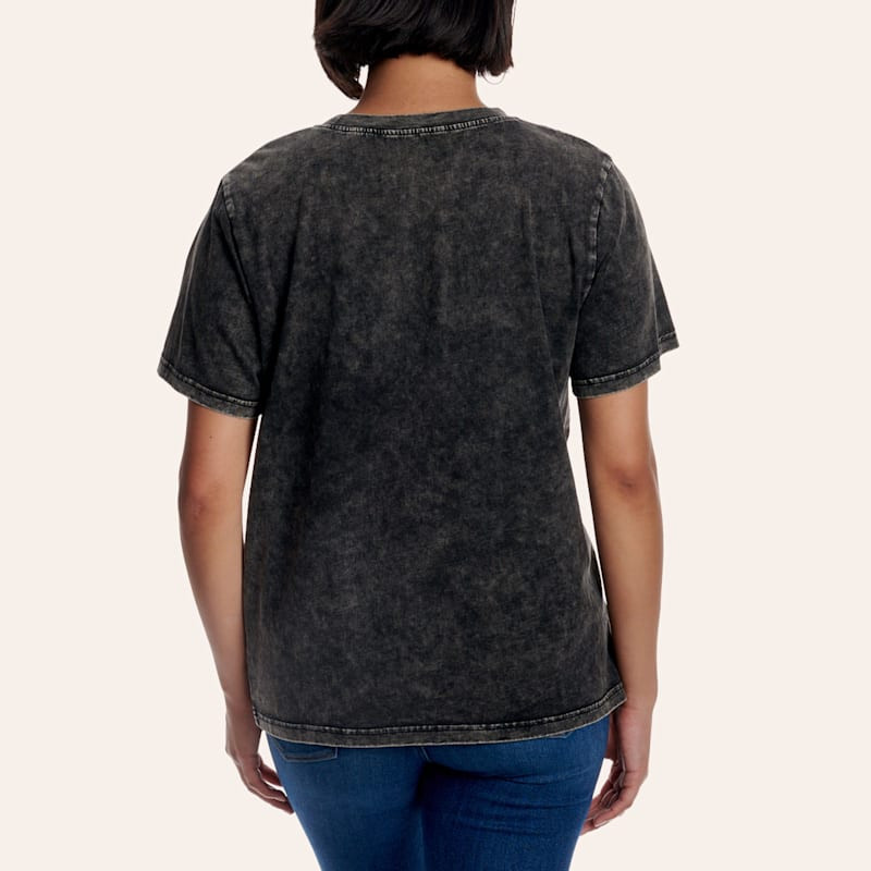 Rockin' C Women's Black Mineral Wash Horse Border Graphic T-Shirt | Cavender's