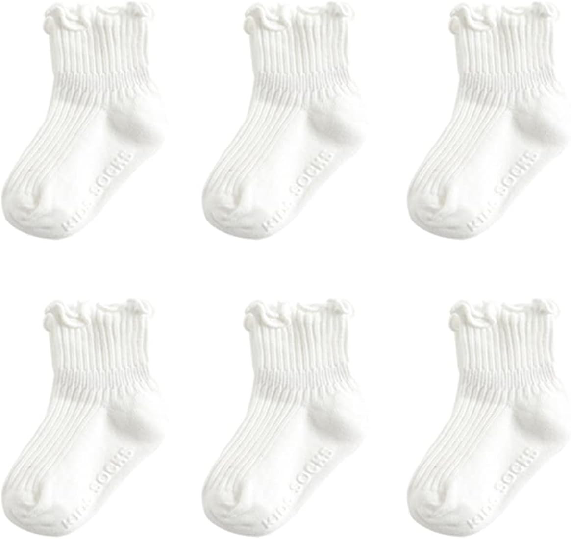 Zumou Toddler Anti Slip Non Skid Socks Baby Little Girls Frilly Ruffle 6 Pairs | Amazon (US)