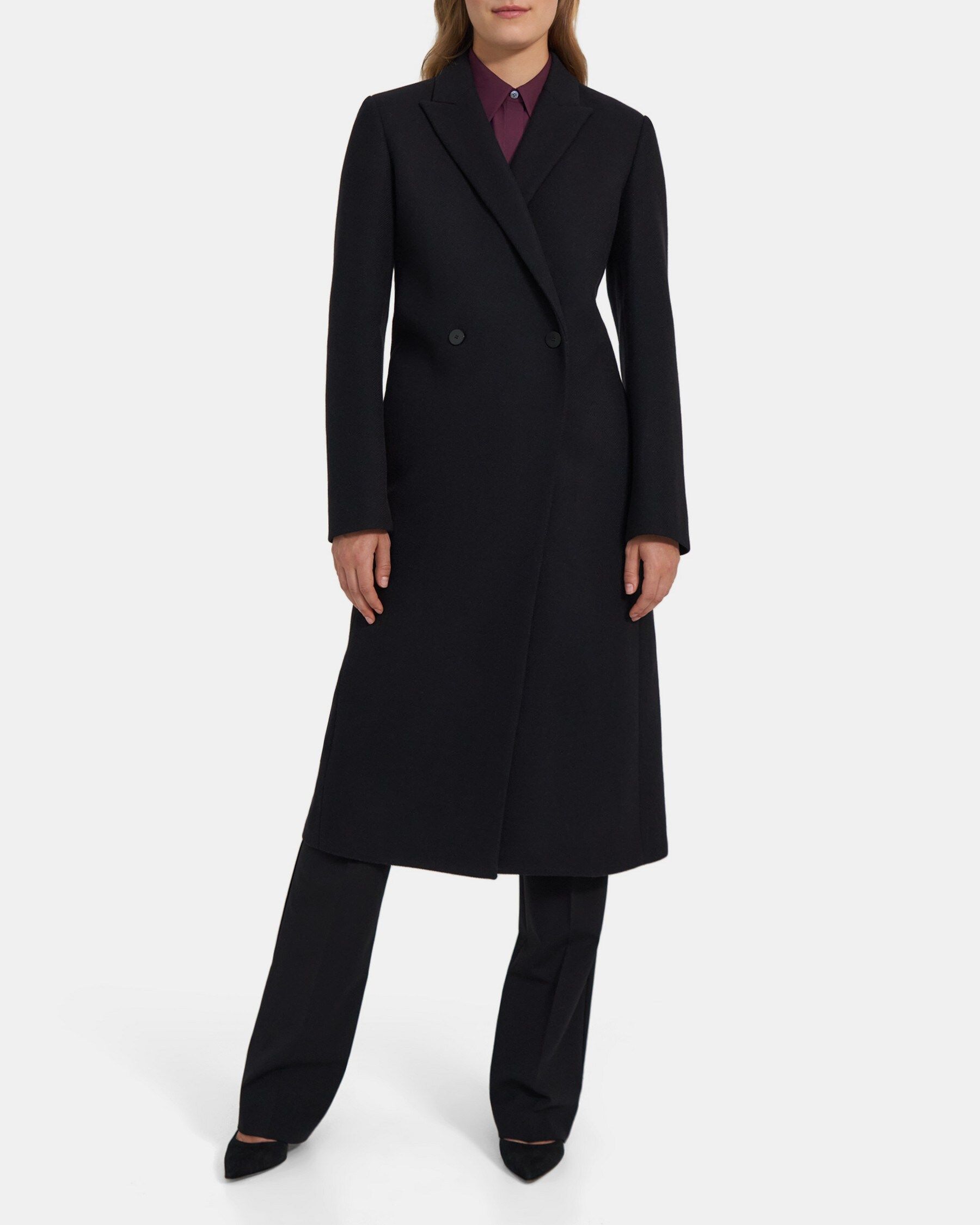 City Coat in Wool Twill | Theory Outlet