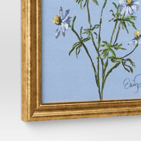 8" x 10" Flora Framed Wall Canvas Blue - Threshold™ | Target